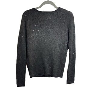 REISS black fitted sweater with sequin sparkle. Long sleeve. XS